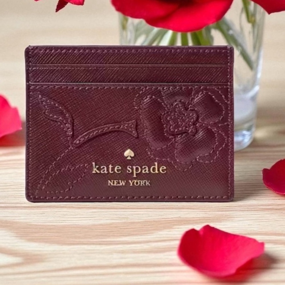 Kate Spade Plum Floral Card Holder - Picture 3 of 11